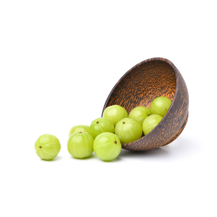 Fresh Amla fruit, also known as Indian gooseberry, a small green fruit with a smooth, glossy skin and a tart, tangy flavor. Amla is rich in vitamin C and antioxidants, often used in traditional Ayurvedic medicine for its health benefits.