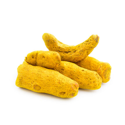 Bright orange-yellow, knobby rhizomes with a warm, earthy aroma. Widely used as a spice and known for its potential health benefits, including anti-inflammatory properties.