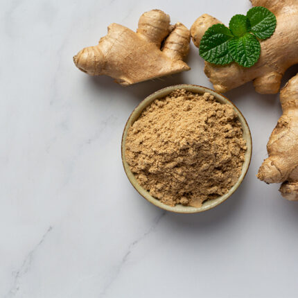 Ginger powder, a spice commonly used in cooking and seasoning, known for its warm and slightly sweet flavor with a hint of spiciness.