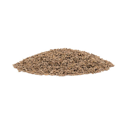 Cumin seeds, commonly used in Indian and Middle Eastern cuisine for its warm and earthy flavor.