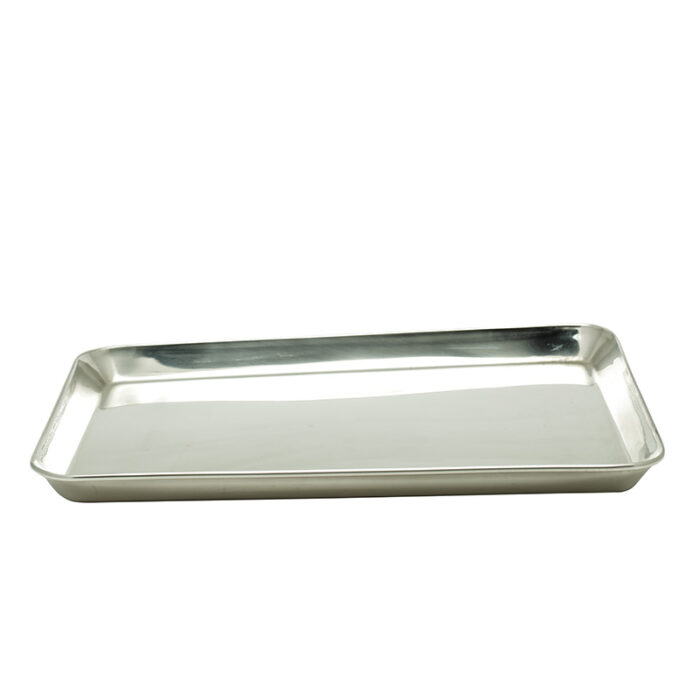 Aristo Tray With Elegant Design, Featuring A Polished Wooden Surface, Sleek Metal Handles, And Compartments For Organizing Various Items.