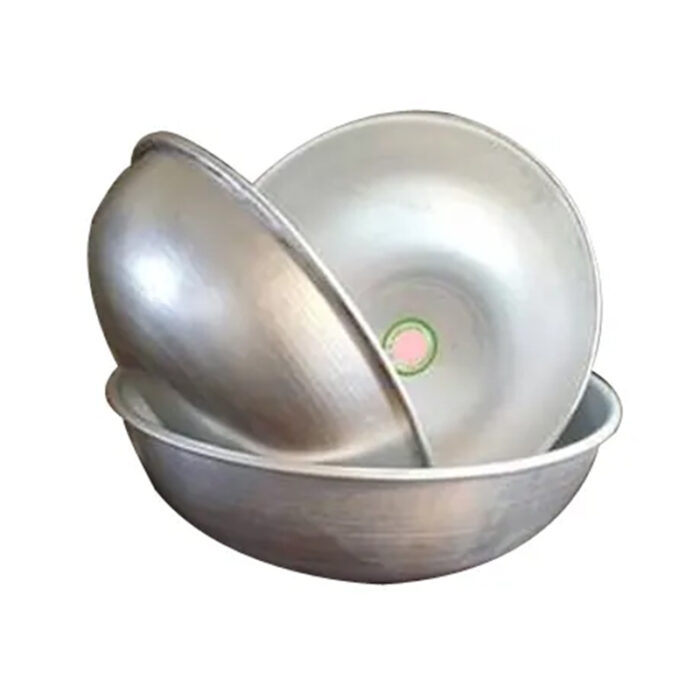 Basin With Cover: A Metal Basin With A Removable Cover, Used For Various Purposes Such As Washing, Soaking, Or Storing Items.