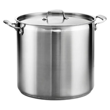 Ribbed stock pot: A durable and versatile cooking pot with ribbed exterior for enhanced heat distribution and aesthetics. Perfect for simmering soups, stews, and boiling large quantities of pasta or vegetables. Made from high-quality materials for long-lasting performance.