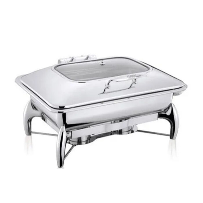 The Chafing Dish Features A Rectangular Or Round Shape With A Lidded Container That Holds Hot Water Or A Heat Source, Such As A Fuel Burner, Underneath.