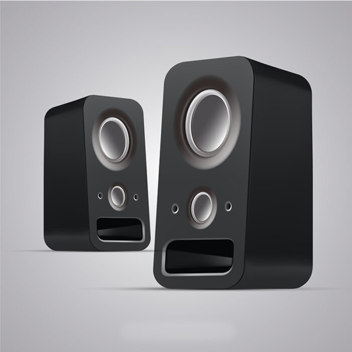 The Speakers May Consist Of Two Separate Units, Often Referred To As Left And Right Speakers, Or A Single Unit With Multiple Built-In Speakers.