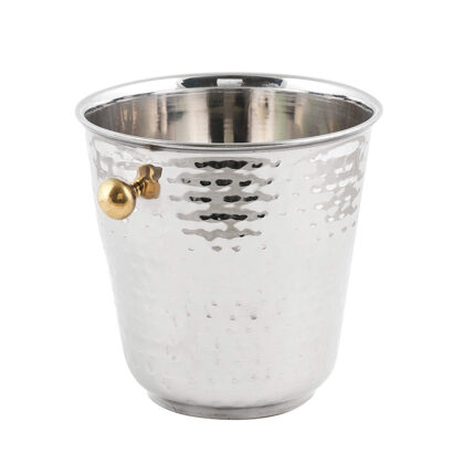 The ice bucket features a dotted pattern design, adding a touch of elegance and visual appeal