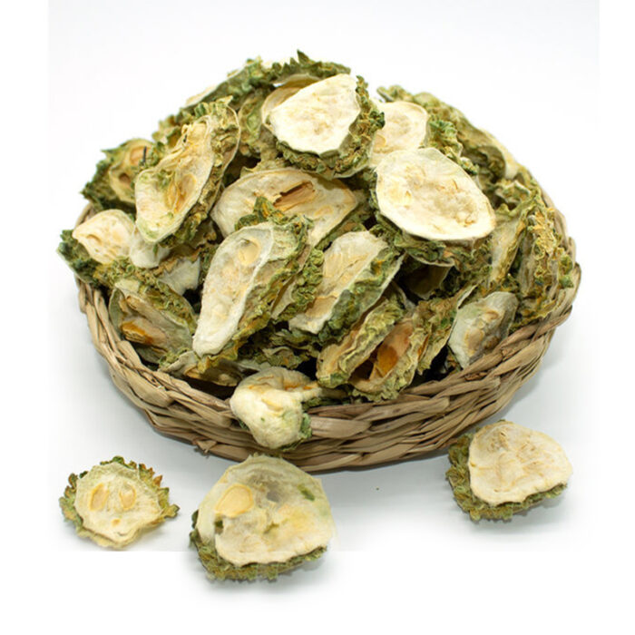 The Dried Momordica Is A Fruit That Has A Distinct Oblong Shape And Rough, Textured Skin. It Is Typically Dried To Preserve It For Longer Storage. Dried Momordica Is Commonly Used In Culinary Applications And Traditional Medicine.