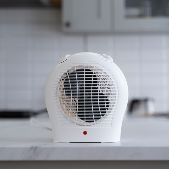 The Heater Consists Of A Heating Element Enclosed In A Wire Mesh Or Grill, Mounted On A Stand Or Base, And Is Usually Made Of Plastic Or Metal. The Heater May Also Have Adjustable Settings For Temperature And Power, And May Be Equipped With A Timer Or Oscillation Feature. The Fan Heater Is Compact And Portable, Making It Suitable For Small Spaces Or For Use In A Single Room.