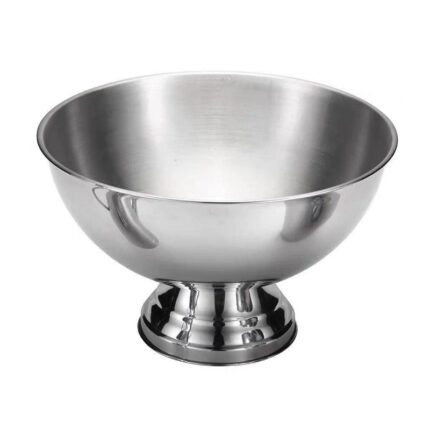 The footed bowl is typically made of glass, ceramic, or metal and has a rounded or bowl-shaped body resting on a pedestal-like foot.