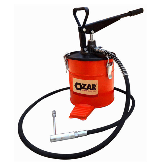 The Pumps Feature A Metallic Body With A Handle For Manual Operation, And A Nozzle For Dispensing Grease. The Pumps Are Designed For Heavy-Duty Industrial Use And Are Commonly Used In Manufacturing And Maintenance Facilities.