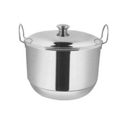 A traditional and versatile cooking vessel used in Indian cuisine. This steamer pot is typically made of stainless steel or aluminum and consists of multiple stacked compartments.