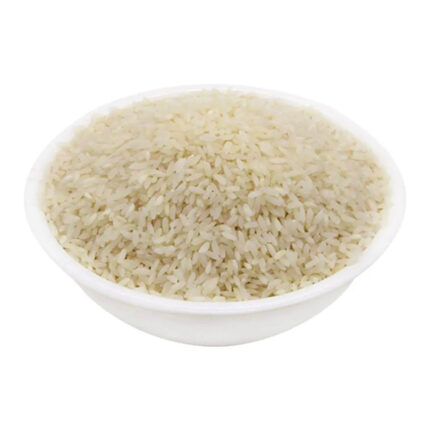 The grains of Jeera Samba or Seeraga Samba rice are tiny and have a white color. The image may show a bowl of cooked Jeera Samba or Seeraga Samba rice or a pile of uncooked rice grains.