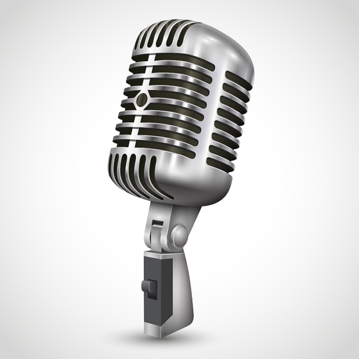 The Microphone May Be A Handheld Device, A Stand-Mounted Microphone, Or A Headset Microphone