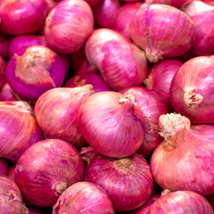 Onions are a staple ingredient in many cuisines around the world and are used to add flavor and aroma to various dishes, such as soups, stews, and sauces. They have a pungent, sweet, or mild flavor depending on the variety and can be eaten raw or cooked. Onions are also known for their potential health benefits, such as improving heart health and reducing the risk of certain types of cancer