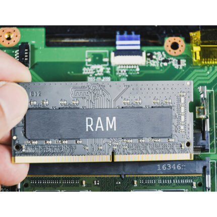The chips may be covered by heat spreaders or have a distinctive design. RAM modules come in different capacities, such as 4GB, 8GB, 16GB, and so on, and can be installed in slots on the motherboard.