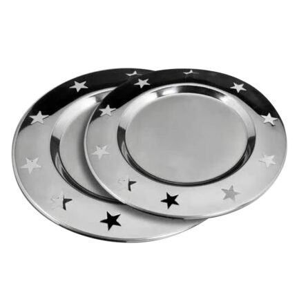 This charger plate features a unique and whimsical design with intricate detailing.