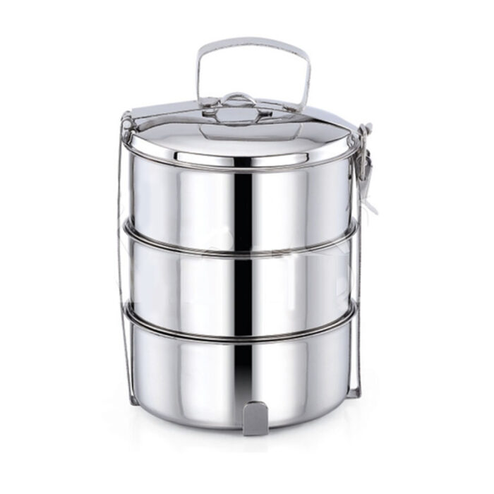 Thai Tiffin, Also Known As 'Pinto' Or 'Khan Toke,' Is A Traditional Multi-Tiered Food Container From Thailand. It Consists Of Several Stackable Cylindrical Or Rectangular Compartments, Usually Made Of Metal Or Bamboo, Held Together By A Handle.