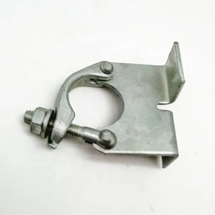 Small metal device used to secure two adjacent boards together. The coupler consists of two prongs that fit into pre-drilled holes in each board and a threaded rod that connects the prongs, tightening them together to create a tight joint.