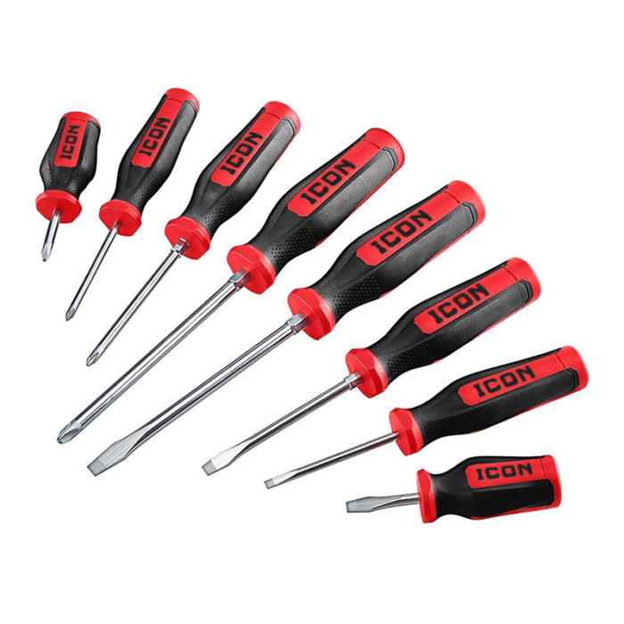 A Hand-Held Tool With A Handle And A Metal Shaft With A Flat Or Phillips Head Used For Tightening Or Loosening Screws. Screwdrivers Come In Different Sizes And Shapes, Including Flathead, Phillips, And Torx, And Are Commonly Used In Woodworking, Automotive Repair, And Other Applications That Require Precision Turning Of Screws.