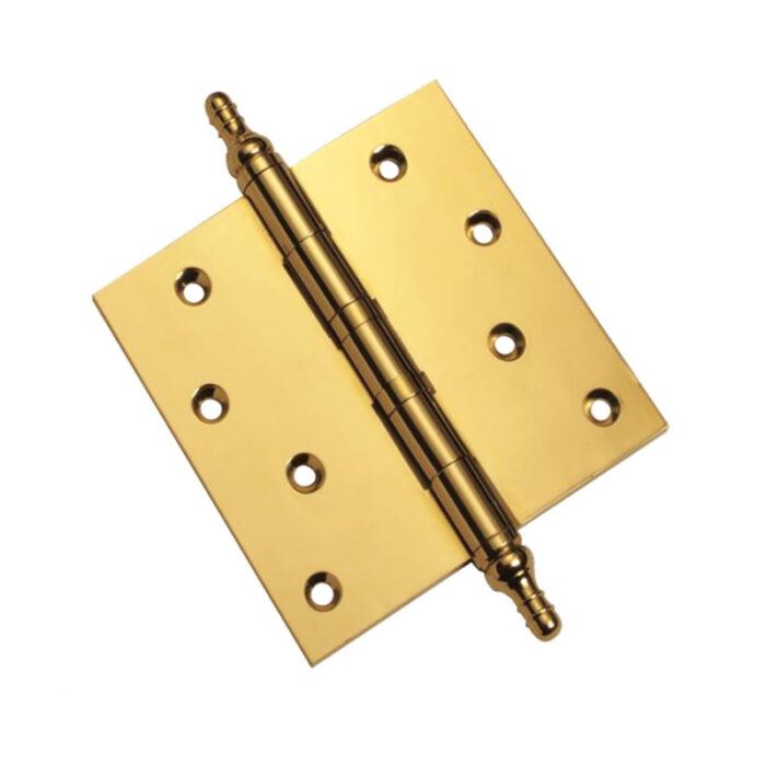 Image Of 2-Bearing Hinges With Finials And Stainless Steel Pin: 2-Bearing Hinges With Decorative Finials And Stainless Steel Pin, Combining Functionality And Aesthetics For Reliable And Stylish Door Hardware.