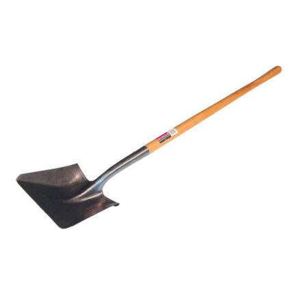 A sturdy and reliable square shovel designed for agricultural tasks. This shovel features a square-shaped blade with sharp edges, perfect for digging and moving soil, gravel, and other materials.