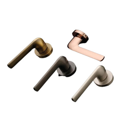 A classic and durable brass door handle, crafted with precision to provide a comfortable grip and enhance the aesthetic appeal of your doors.