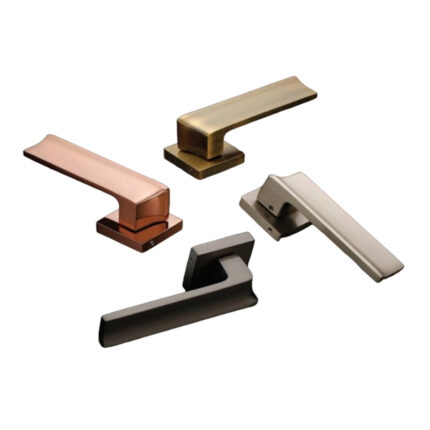 A stylish and durable brass door handle, designed with a modern touch to elevate the aesthetic appeal of your doors.