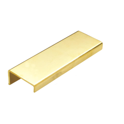 BI-014 Brass Rectangle Inlay, a decorative hardware component made of brass in a rectangular shape, designed to enhance the aesthetics of furniture or woodworking projects.