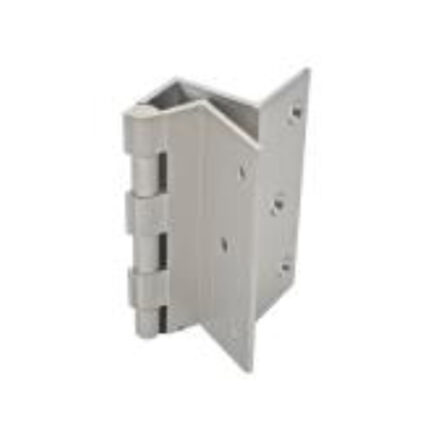 A pair of W hinges with a locking mechanism, designed for secure door operation at a 90° angle.