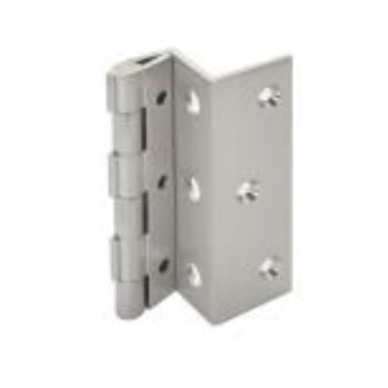 A single L hinge with a locking mechanism, designed for secure door operation at a 90° angle.