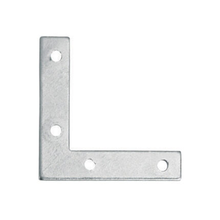 The corner plates feature a flat rectangular shape with multiple holes for secure attachment.