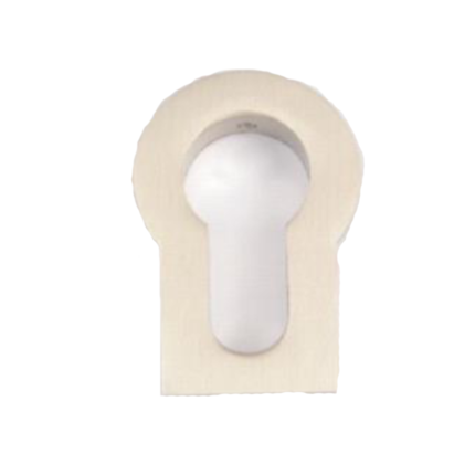 Square-shaped keyhole for locks and key access on doors.