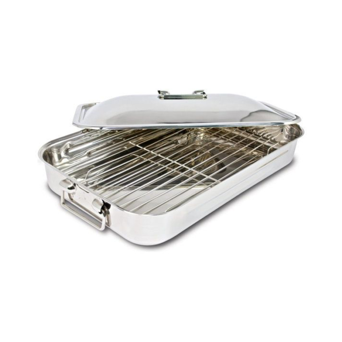 The Lasagna Tray With Grill Features A Rectangular Or Square Shape With High Sides To Accommodate Multiple Layers Of Pasta, Sauce, Cheese, And Other Ingredients. It Is Typically Made Of Durable Materials Such As Glass, Ceramic, Or Metal.