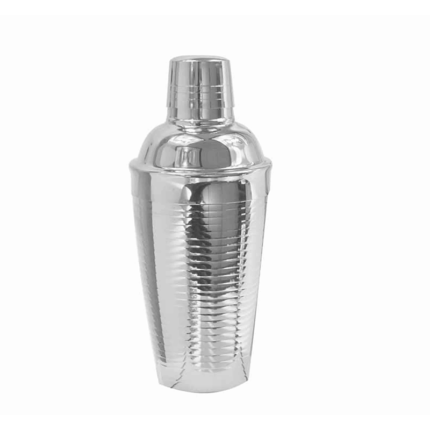 This shaker features ribbed patterns along its surface, providing a secure grip and adding visual interest.