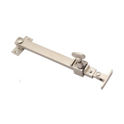 Sliding stay with key for secure and adjustable door or window positioning.