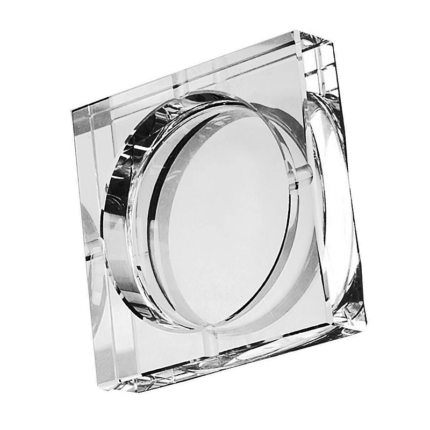 A square ash tray is a compact and practical tray designed specifically for collecting ash from cigarettes, cigars, or other smoking materials. It features a square shape, providing a clean and geometric aesthetic.