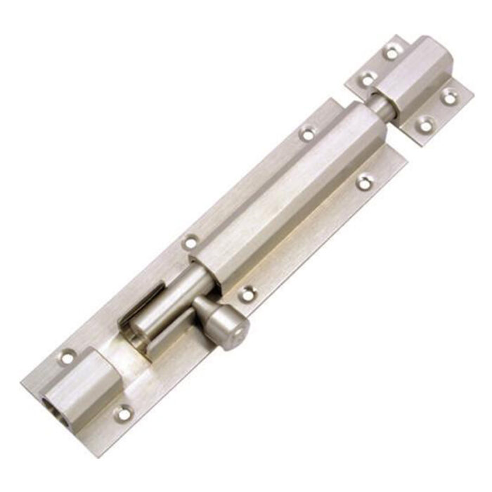 A Hexagonal Tower Bolt Designed In The Georgian Style. It Features A 3/8-Inch Diameter And Is Commonly Used For Securing Doors, Gates, Cabinets, Or Other Similar Applications.