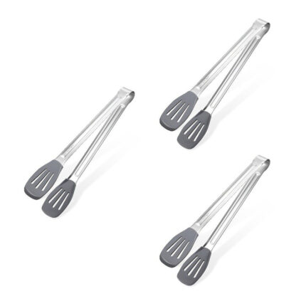 hey come in different sizes and designs, such as cooking tongs for handling hot foods, grilling tongs for barbecues, or serving tongs for buffet-style meals