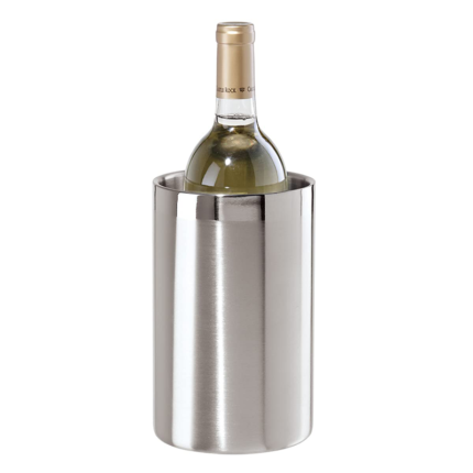 : A wine cooler is a specialized container designed to chill and maintain the ideal temperature for wine bottles.