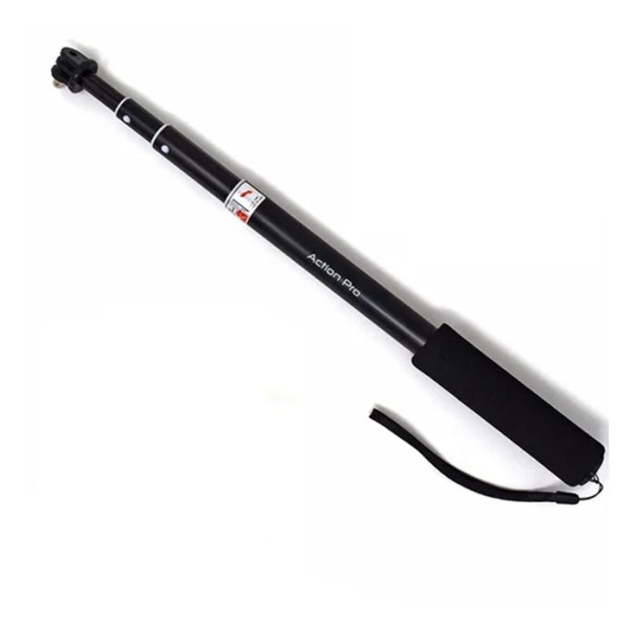 Black Extendable Portrait Selfie Handheld Stick: A Black Handheld Selfie Stick That Can Be Extended For Portrait Shots.