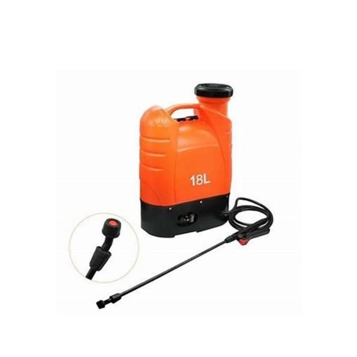 An Electric-Powered Sprayer With A Capacity Of 18 Liters Per Day. The Sprayer Features A Tank For Holding Liquids And Is Powered By An Electric Motor.