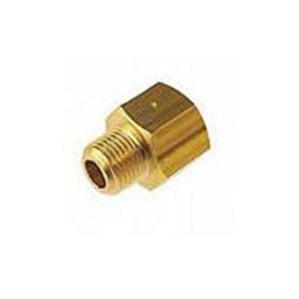 The Golden Brass Bush Holder Female is a female connector or holder made of brass material with a golden finish.