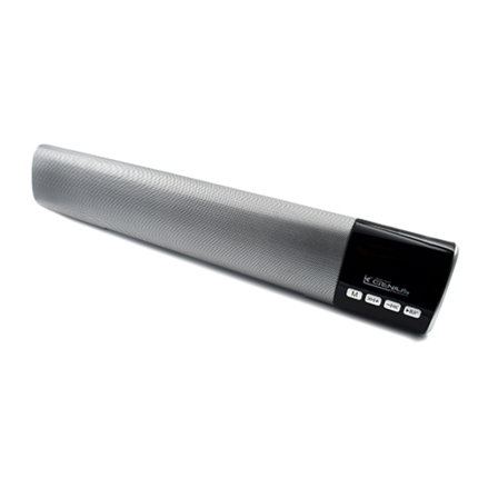 Grey-Black Portable Sound Bar - A portable sound bar with a grey and black color combination.