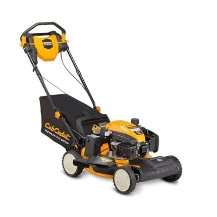 High performance 21-inch Cub Cadet petrol-operated lawn mower" - This lawn mower is manufactured by Cub Cadet and is designed for superior cutting performance and efficiency.