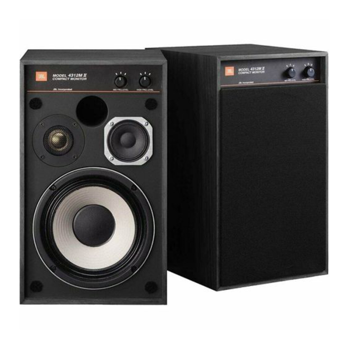 Jbl 4312M Ii Black Speaker System Audio 3 Way Bookshelf - A Jbl Speaker System With A Black Finish, 3-Way Audio, And Bookshelf Design.