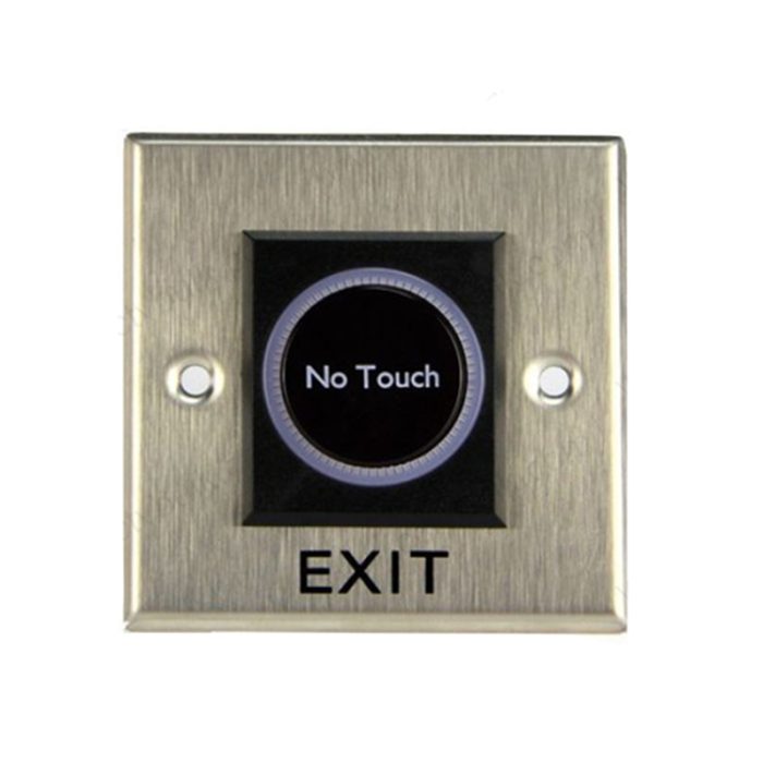 No Touch S S Exit Switch Square - A Square-Shaped, No-Touch Stainless Steel Exit Switch For Doors.