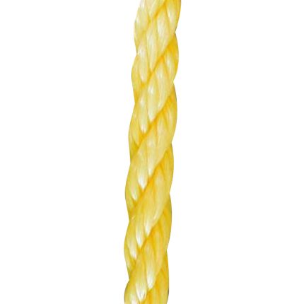 A strong and durable synthetic rope made from polypropylene fibers, known for its resistance to water, chemicals, and UV rays, suitable for a wide range of applications.