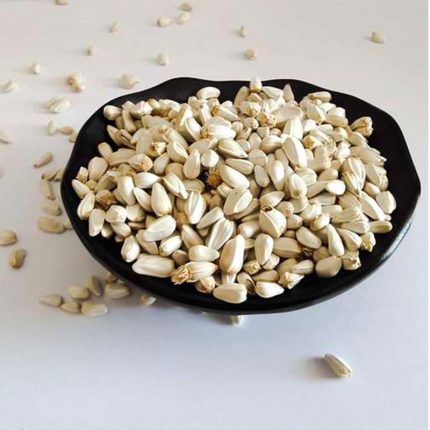 The seeds are small, oval-shaped, and have a light beige or pale yellow color.