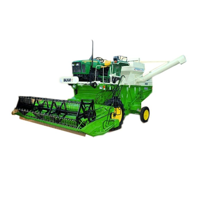 Tractor Mounted Mini Combine Harvester, A Compact Agricultural Machine Designed To Be Attached Or Mounted Onto A Tractor For Harvesting Crops.