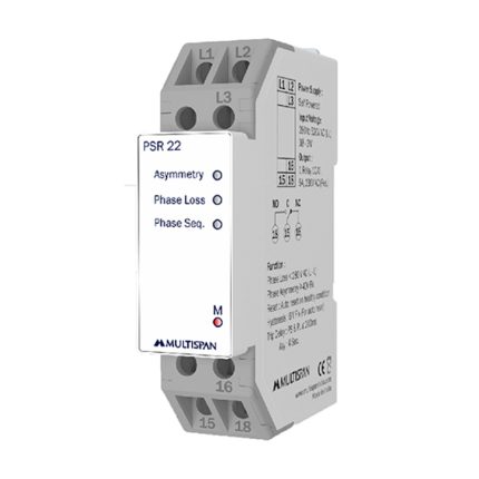 White 90X22.5X67.5Mm Phase Sequence Relay - A phase sequence relay with specific dimensions and white color housing.